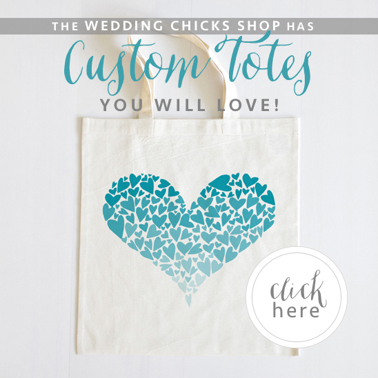 custom totes from the Wedding Chicks Shop