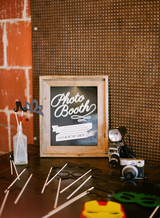 photobooth sign and props