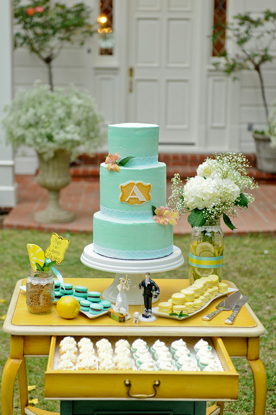 mint wedding cake