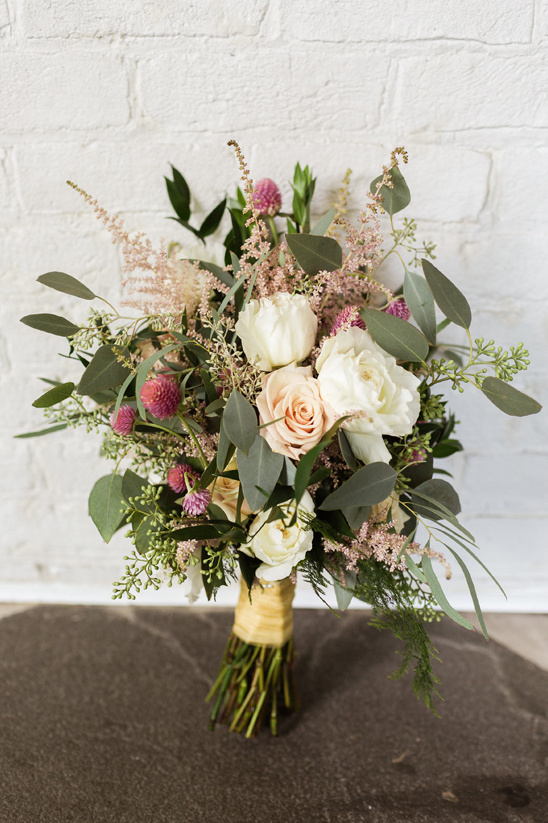 pink and peach bridal bouquet from Mowrers Flowers
