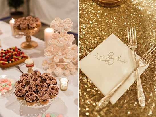 cupcake table and signature napkins