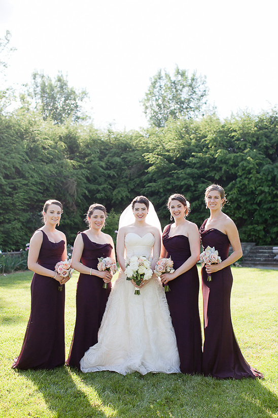 deep purple long bridesmaid dresses