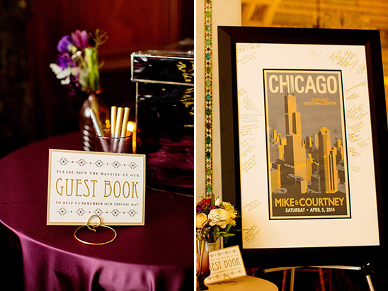 framed chicago print guestbook