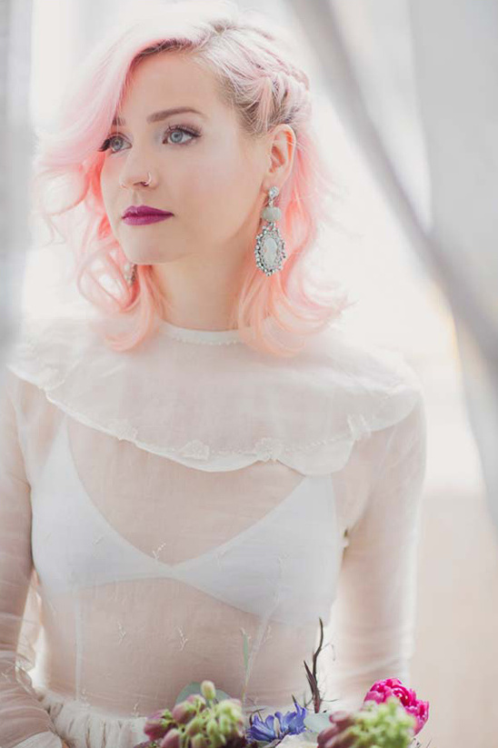 pink wedding hair