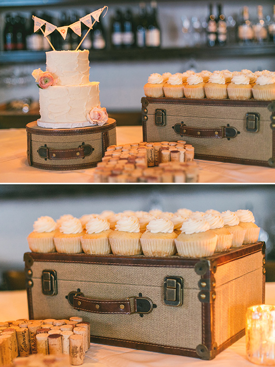 use a suitcase for cupcake stand