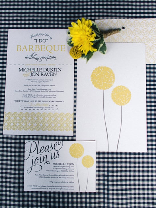 Thrifted Yellow and Navy Wedding