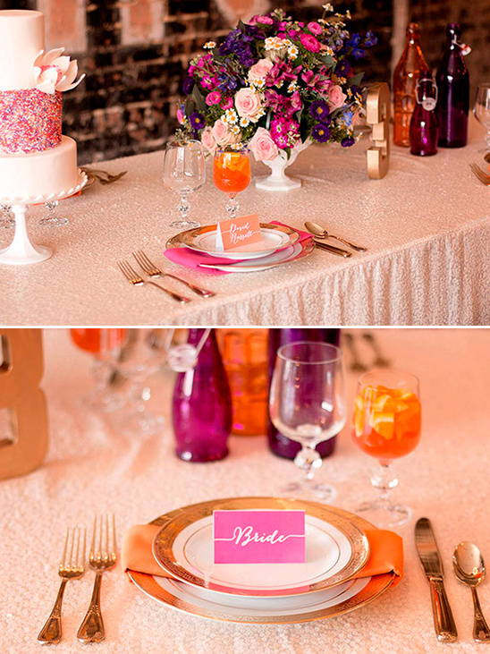 pink orange and gold wedding ideas