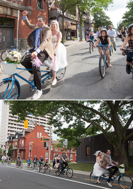 bicycle parade to the wedding ceremony
