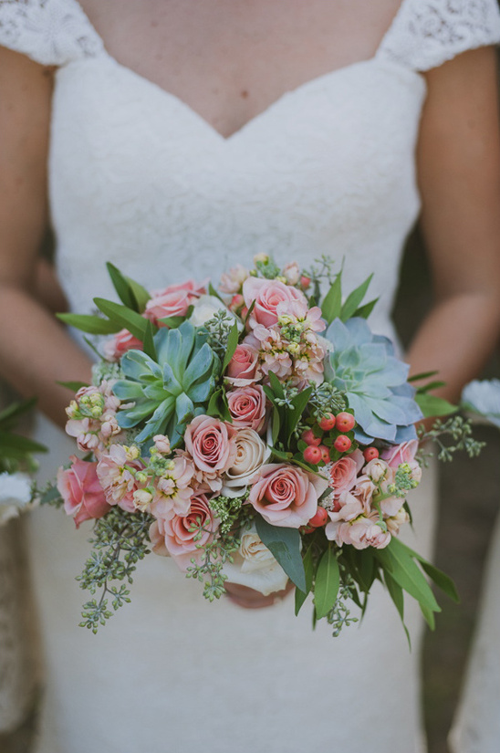 succulent and rose bouquet by Wild Bunches Floral
