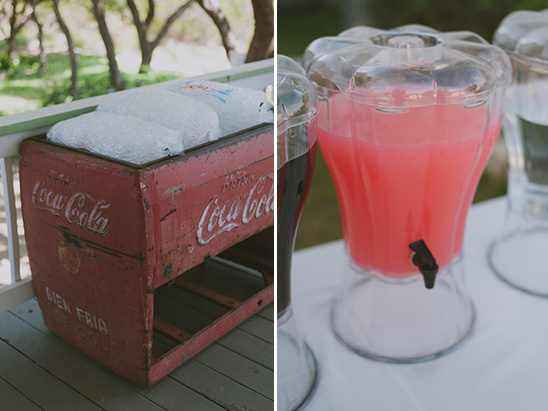 vintage coke cooler and drink station