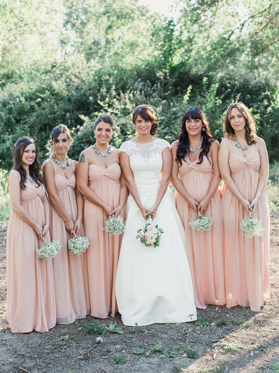 pastel pink bridesmaid dresses