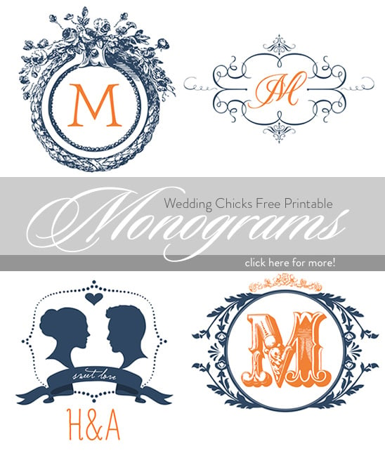 Wedding Chicks customizable monograms