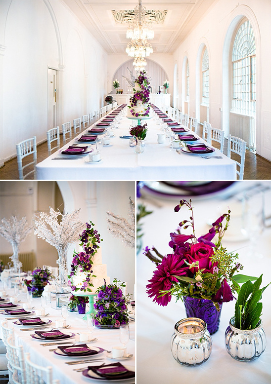 elegant purple and white reception