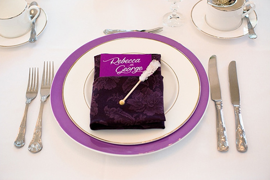 Elegant wedding table setting for Rebecca and George