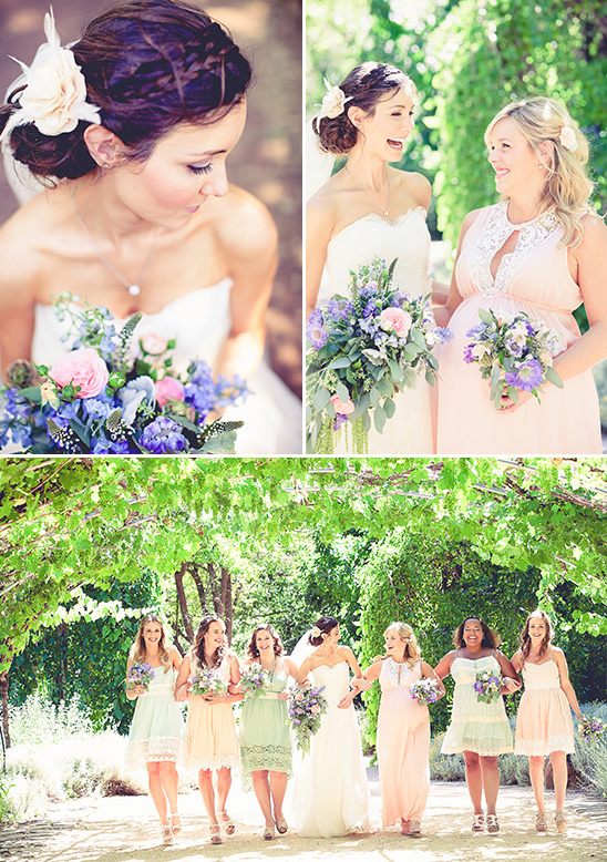 mint and peach bridesmaids
