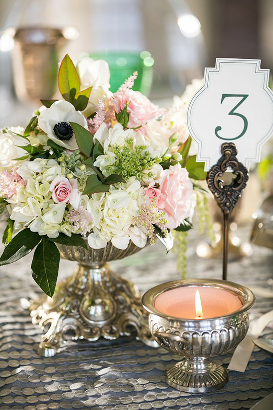vintage centerpieces and table numbers