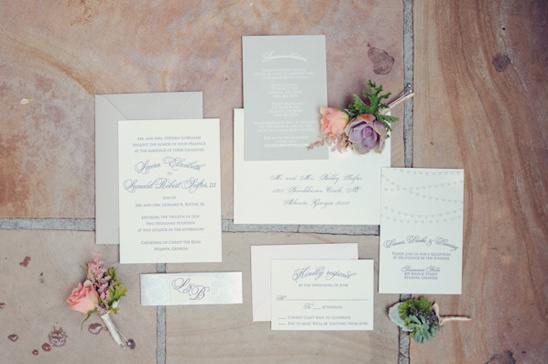 Elegant floral wedding invitation stationery suite