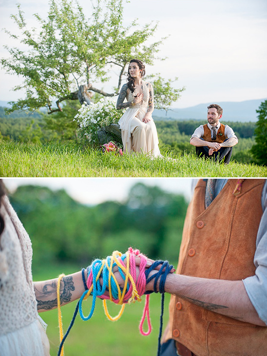 yarn tied hands ceremony tradition