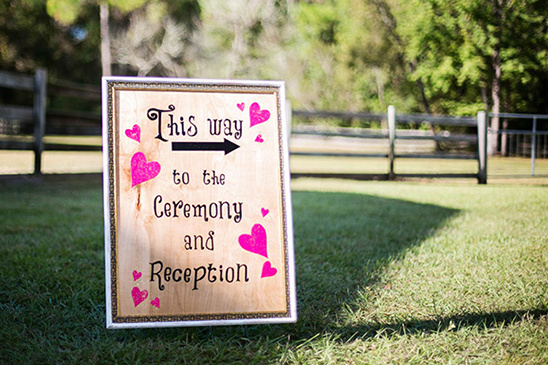 wedding directions sign