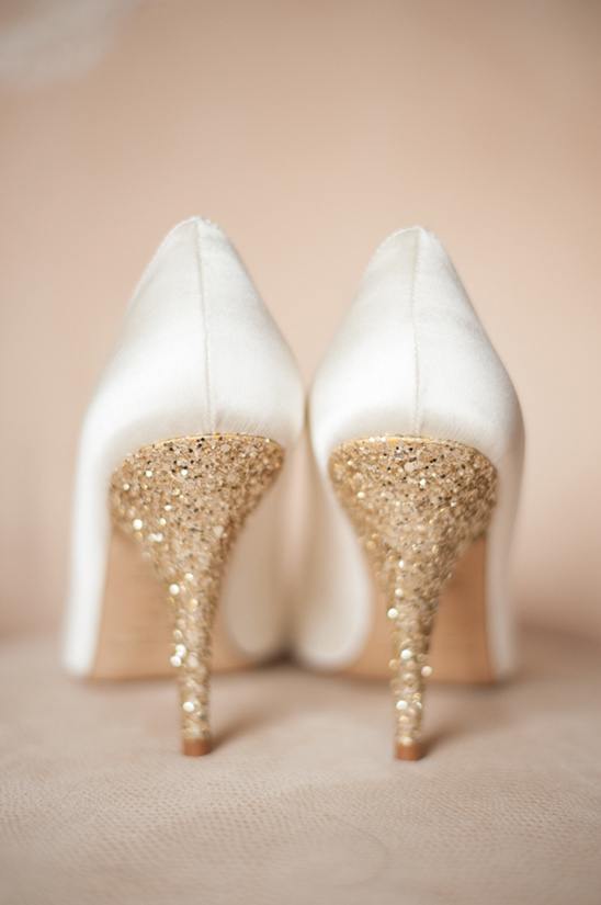 gold glitter wedding heels from Kate Spade