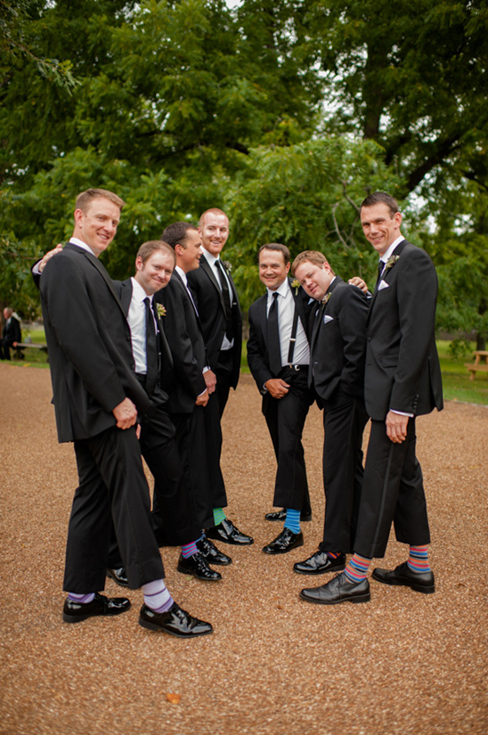 classic groomsmen with multi colored socks