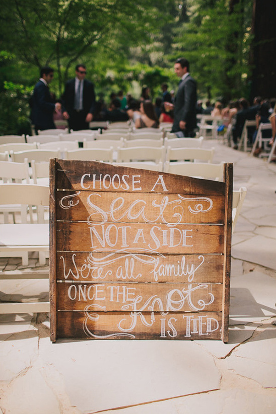 wedding ceremony seating sign