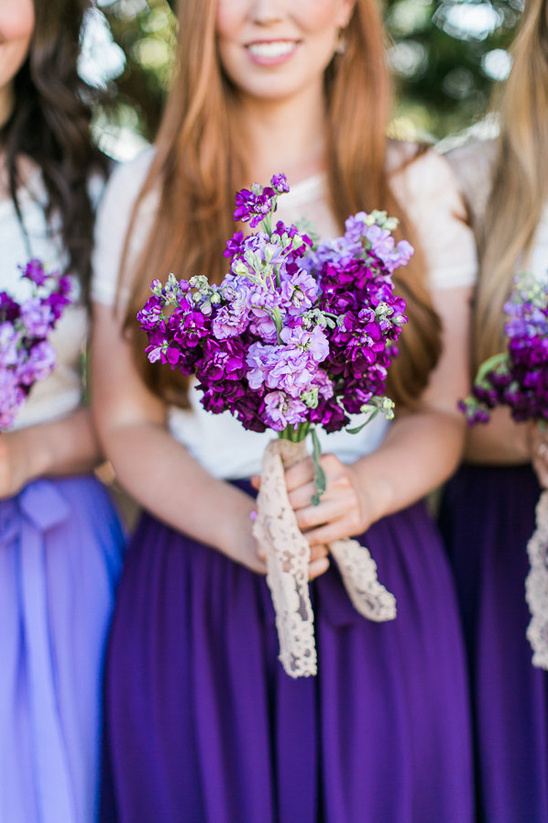 purple stock bouquet