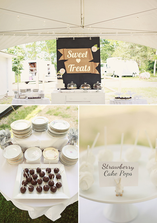 Outdoor wedding sweet treats dessert table with cake pops