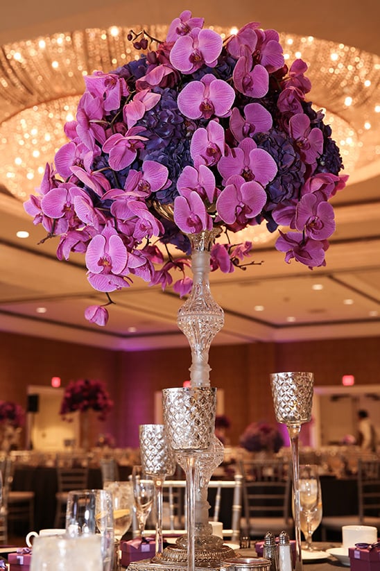 orchid and hydrangea centerpieces
