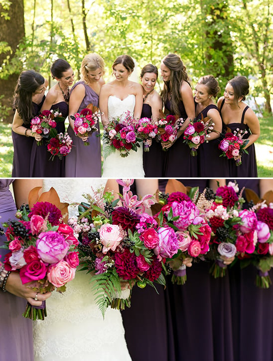 purple and pink bridesmaid ideas