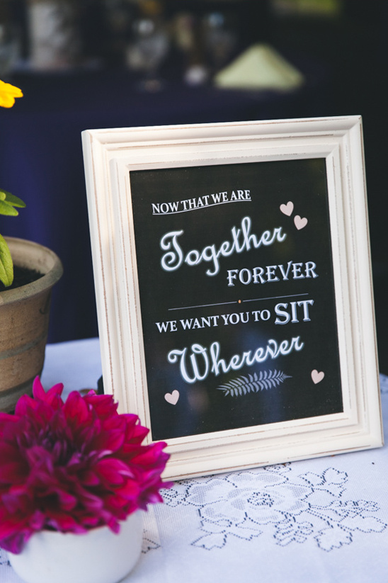 Wedding sign sit wherever you want chalkboard flowers