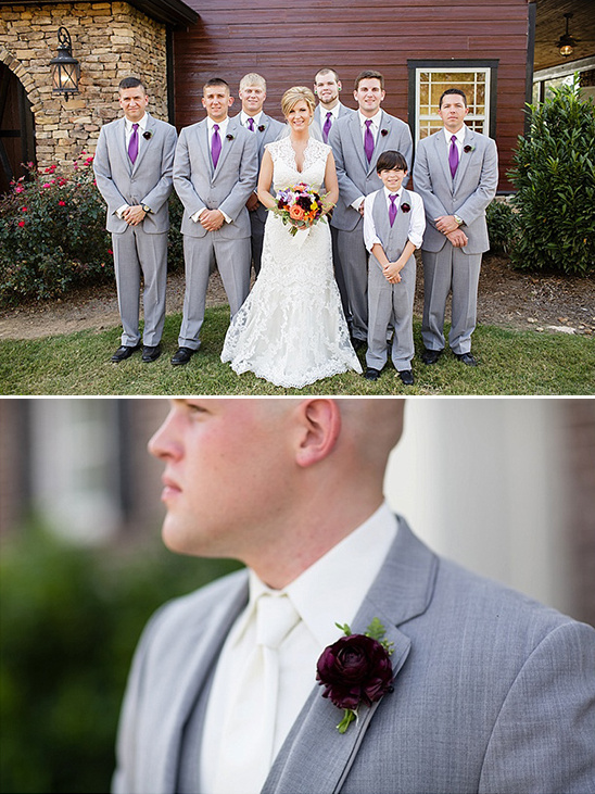 purple and gray groom style