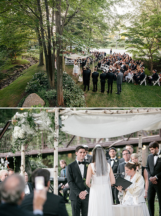 Outdoor Jewish wedding ceremony in a beautiful natural setting