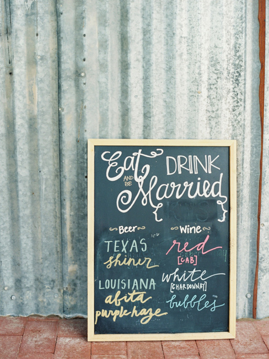 Eat drink and be married wedding drinks chalkboard sign
