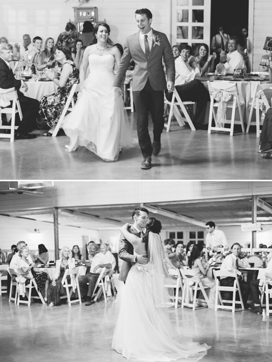 Bride and groom's first dance at wedding reception
