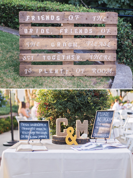 shipping pallet wedding sign and welcome table