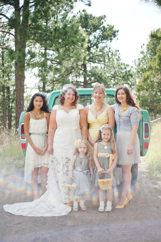 yellow and grey bridal party