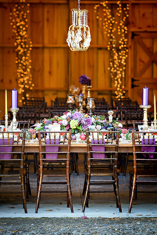 rustic purple reception layout