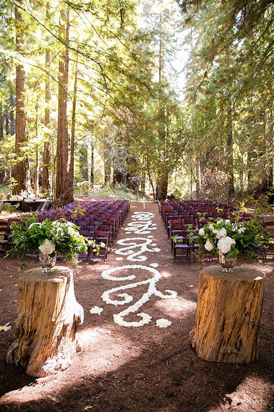 elegant forest wedding ceremony