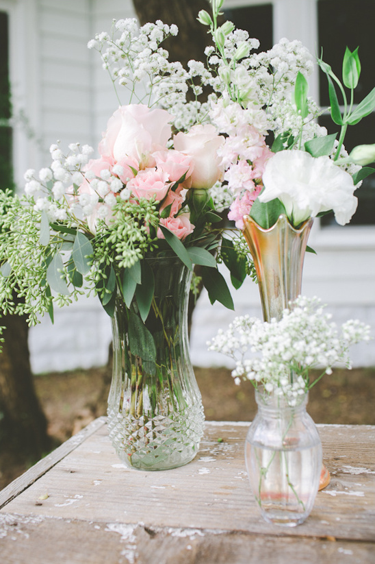 mismatched flower vases