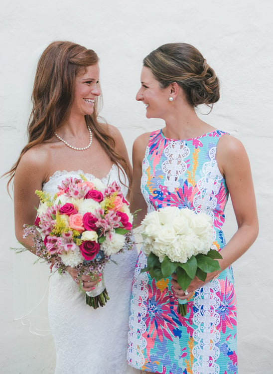 Bridesmaid in Lilly Pulitzer dress
