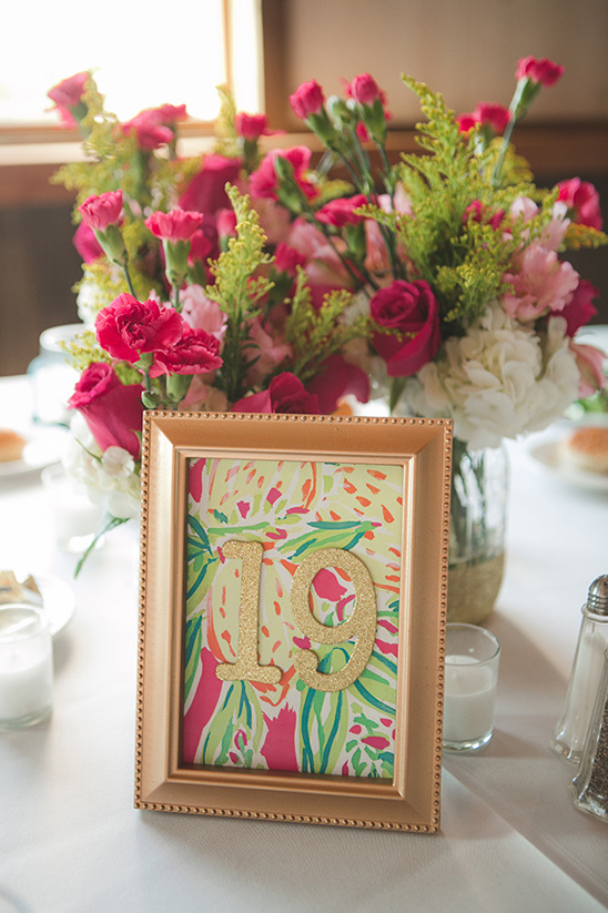 Lilly Pulitzer themed table numbers