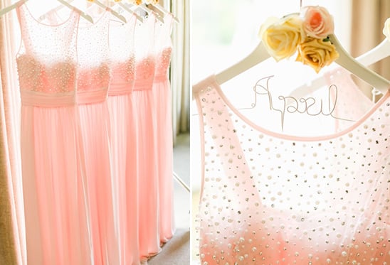 pearl and blush bridesmaids dresses