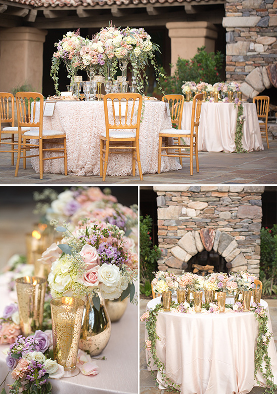 gold pink and purple formal reception decor