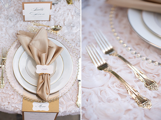gold flatware and classy table setting