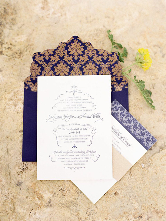 elegant purple wedding invite