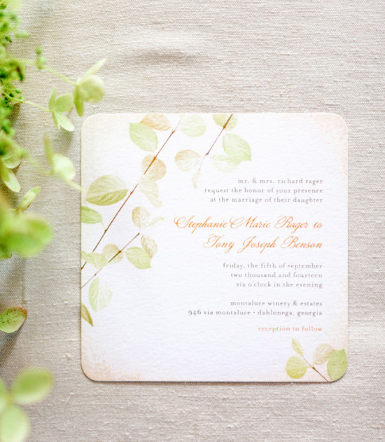 formal organic wedding invitation