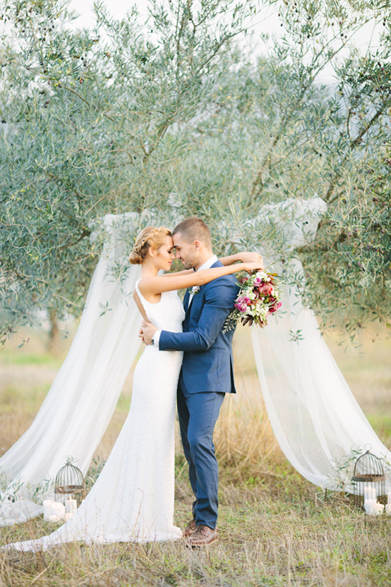 romantic olive orchard ceremony