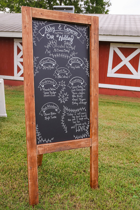 wedding chalkboard program