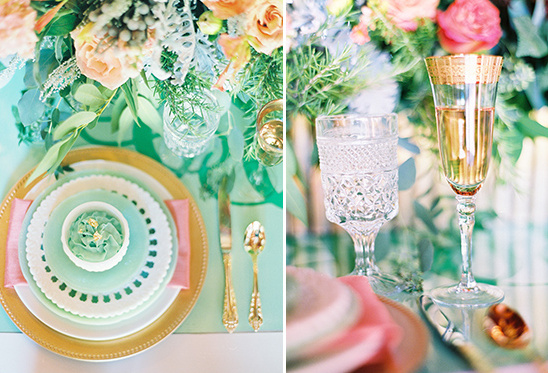 gold and mint reception ideas
